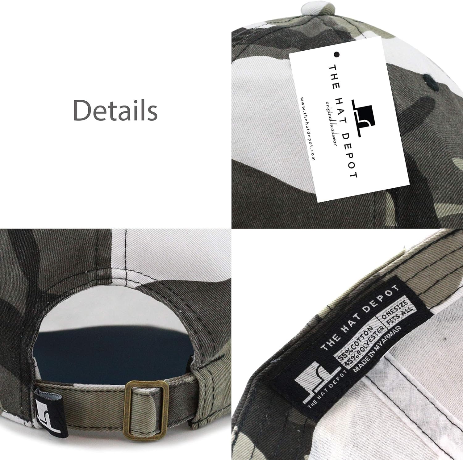 The Hat Depot Kids Washed Low Profile Cotton & Denim & Tie Dye Plain Baseball Cap Hat: Clothing