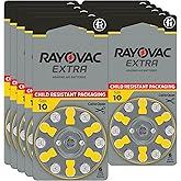 Rayovac Extra Hearing aid Batteries Size 10. Long-Lasting Mercury-Free zinc-air Hearing aid Batteries - 1.45v. (60 Batteries)