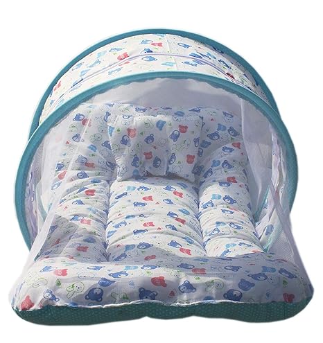 Nagar International Baby Bedding Set with Mosquito Net Cotton Mt-01 Blue New Born to 5