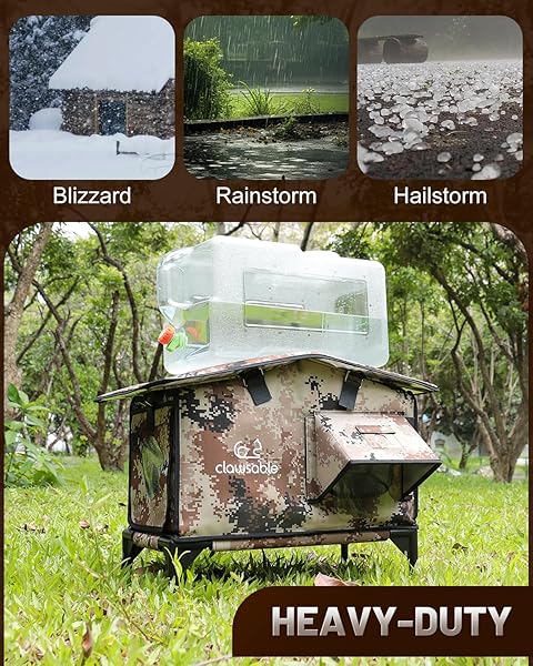 UPGRADED HEATED CAT HOUSE FOR OUTSIDE ESCAPE DOOR, HIGHLY INSULATED HEATED OUTDOOR CAT HOUSE WATERPROOF AWNING, WEATHERPROOF OUTDOOR FERAL CAT SHELTER FOR STRAY WINTER