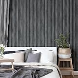 Arthouse Wood Slats Charcoal Grey Wallpaper 1005 x 53cm Paste The Paper view 4
