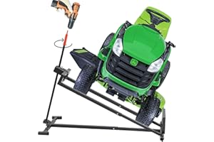 WTRAVEL Riding Mower Lift Lawn Tractor Jack 882LBS Capacity Garden Tractors Lifting Platform Mowers Maintenance with Manual Handle & Power Tool Extension Handle, Gray