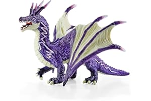 RECUR Thunder Dragon Action Figurine, 7.4 Inch Purple Dragon Toys for Boys Girls Kids, RPG Figures Miniatures for Tabletop Display & Roleplaying, Collectors Toy Age 3 +