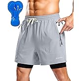 Bikewa Men's Mountain Bike Shorts 4D Padded Loose-fit Cycling Biking Bicycle Riding Biker Shorts for Men Zipper Pockets