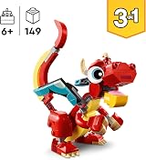 LEGO Creator 3in1 Red Dragon Toy Fish Phoenix Bird 31145 6+ Kids view 2