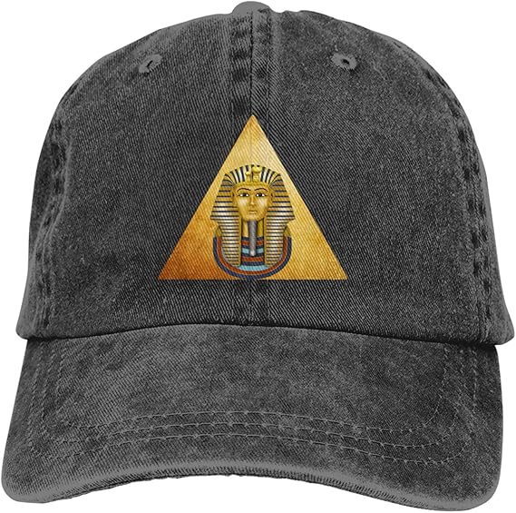 BAXUANNI Adjustable Ancient Egyptian Pyramid Pharaoh Denim Baseball Cap
