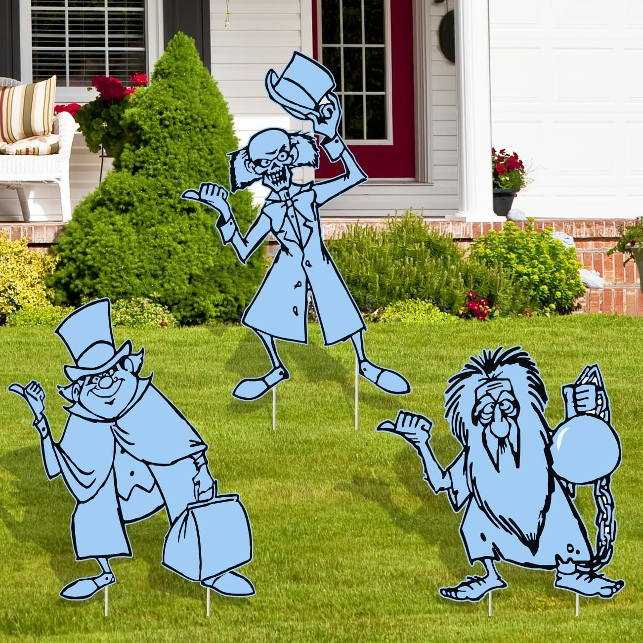 Yard Signs - 3Pcs Haunted Horror Halloween Yard Signs Outdoor Three Ghosts Lawn Decorations with Stakes Halloween Vintage Horror Outside Yard Lawn Decor for Kids Home Party