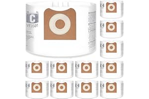 12 Pack Replacement for Ridgid VF3501 Dust Bags Compatible with Ridgid Shop Vac bags 3-4.5 Gallon, Size C Workshop Dry Vac Ba