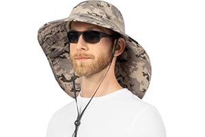 SUN CUBE Wide Brim Sun Hat with Neck Flap, UPF50+ Hiking Safari Fishing Hat for Men Women, Sun Protection Beach Hat