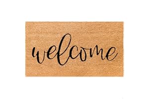 THEODORE MAGNUS Door Mat - Welcome Mat for Front Door with Non-Slip Backing - Durable Coir Doormat - Perfect for Outside Entrance and Entryway Matt - Outdoor/Indoor - Welcome - 17" x 30"