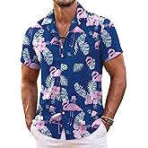 COOFANDY Mens Hawaiian Shirt Short Sleeve Floral Button Down Shirts Tropical Summer Beach Shirts Camp Collar Shirt