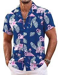 COOFANDY Mens Hawaiian Shirt Short Sleeve Floral
