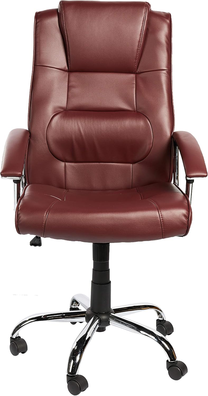Eliza Tinsley 2008ATG/LBY High Back Leather Faced Executive Armchair with Chrome Base - Burgundy - Image 3