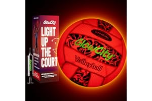 GlowCity LED Volleyball - Size 5 Light Up Glow in The Dark Volleyball with Pump and Batteries, Water-Resistant for Beach and Pool Play, Great Gift in a Colorful Box