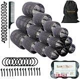 MIRZIAN 51Pcs Hair Rollers Set Heatless Curls 76mm 50mm 40mm 30mm