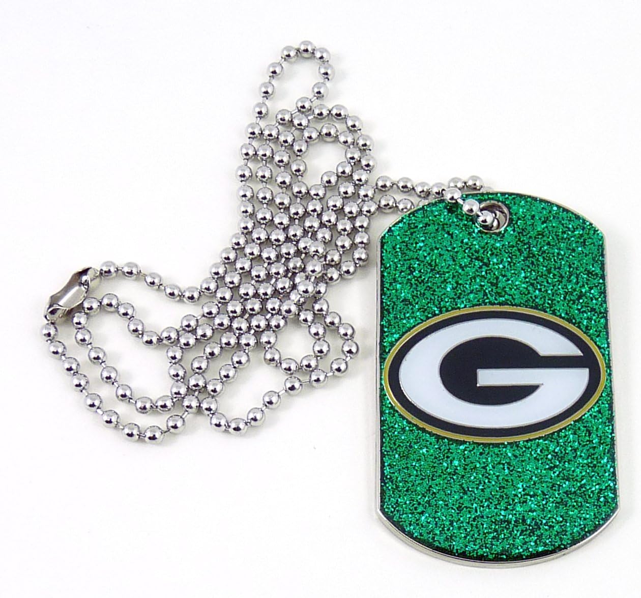 Amazon Com Nfl Green Bay Packers Glitter Dog Tag Pet Collars Sports Outdoors