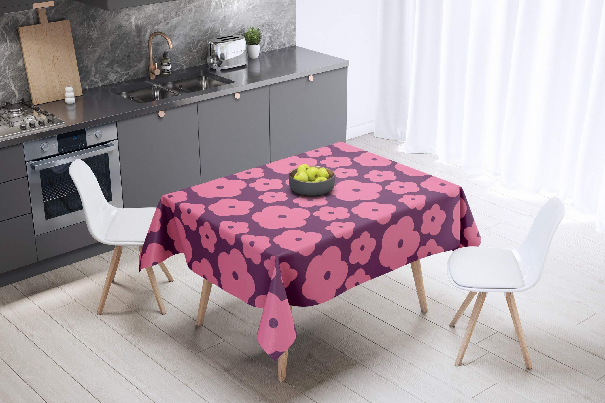 Bonamaison Kitchen Decoration, Tablecloth, 140cm x 140cm - Designed and Manufactured in Turkey