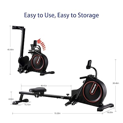echanfit magnetic rower rowing machine