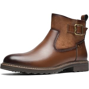 Fortis Tread Men's Chelsea Boots, Zipper & Buckle, Commute and Casual Wear | Mens Slip On Boots, Comfortable & Sharp Structur