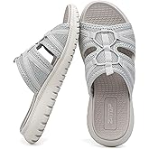ziitop Slides Sandals For Women Breathable Mesh Sports Athletic Casual Slippers Sandals Lightweight Non Slip With Arch Support