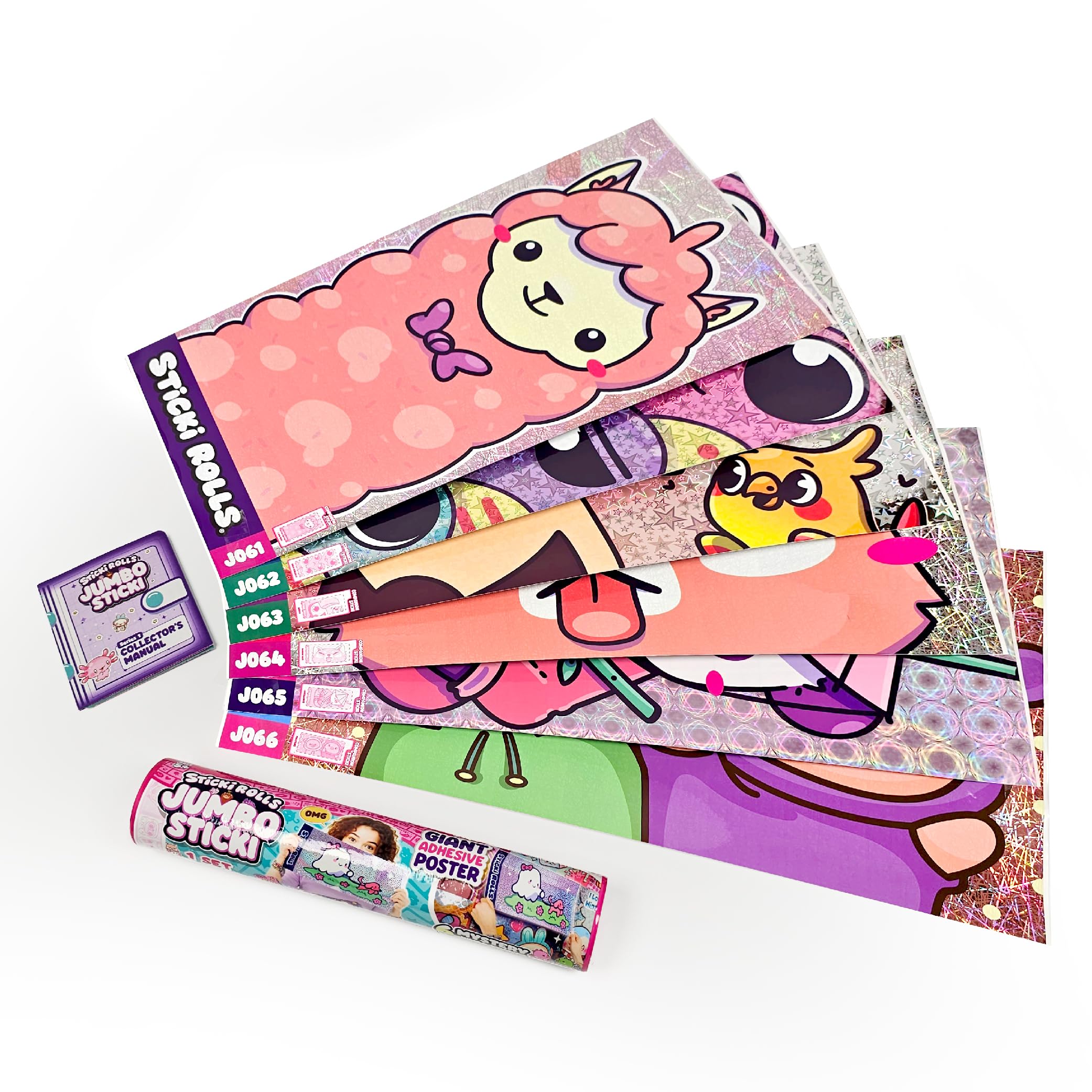 Sticki Rolls Jumbo Stickies – 6-Pack Capsule | Amazon Exclusive Collectible Wall Décor for Kids Ages 5+ (Sticki Safari)