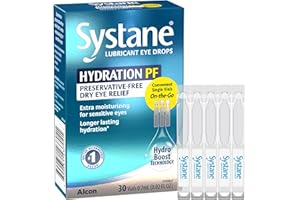 Alcon Hydration Preservative-Free Lubricant Eye Drops, Transparent, 0.7 ml, 30 Count