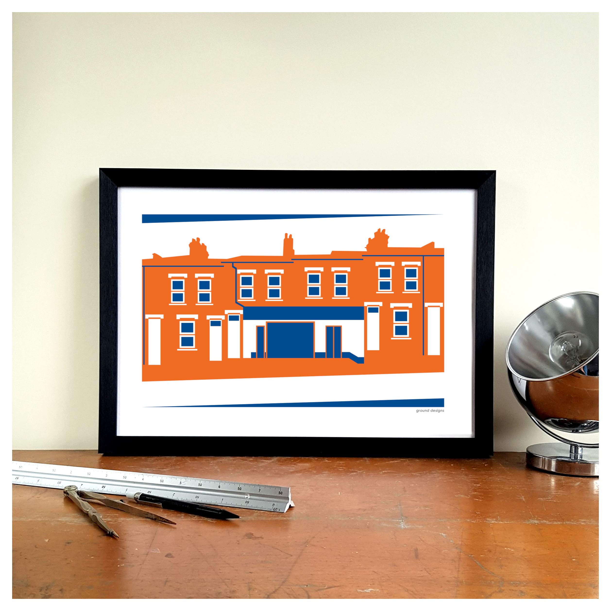 GroundDesigns LUTON TOWN FC Football Gift KENILWORTH RD We Can See You Washing Up Art Print LTFC
