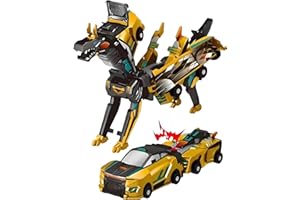 Gkiozu Transforming Dinosaur Toys, 2 in 1 Magnetic Cars Collision Transform into Dino Toys, for Boys Girls Toy Age 2-12, Christmas Birthday Gift(Golden Dragon)