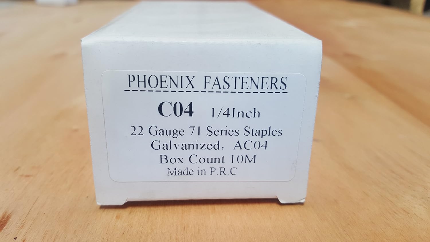 Phoenix Fasteners Upholstery Staple C04 3/8 Crown X 1/4 Leg Galvanized