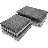 Mellow Buff 100% Cotton Terry Dish Cloth & Dish Towel, 6 Pack, Super Soft and Absorbent Kitchen Towels, Perfect for Kitchen Cleaning and Dish Washing (Grey (DT and DC Combo))