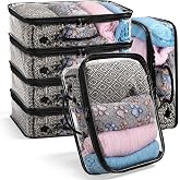 Bnuxpuuo 6 Pcs Clear Travel Packing Cube, Clear Vinyl Zippered Storage Bags | See Through PVC Organizer Bag, Durable &amp; Waterproof, Space-Saving Design, Portable &amp; Reusable, Easy Packing and Organizing