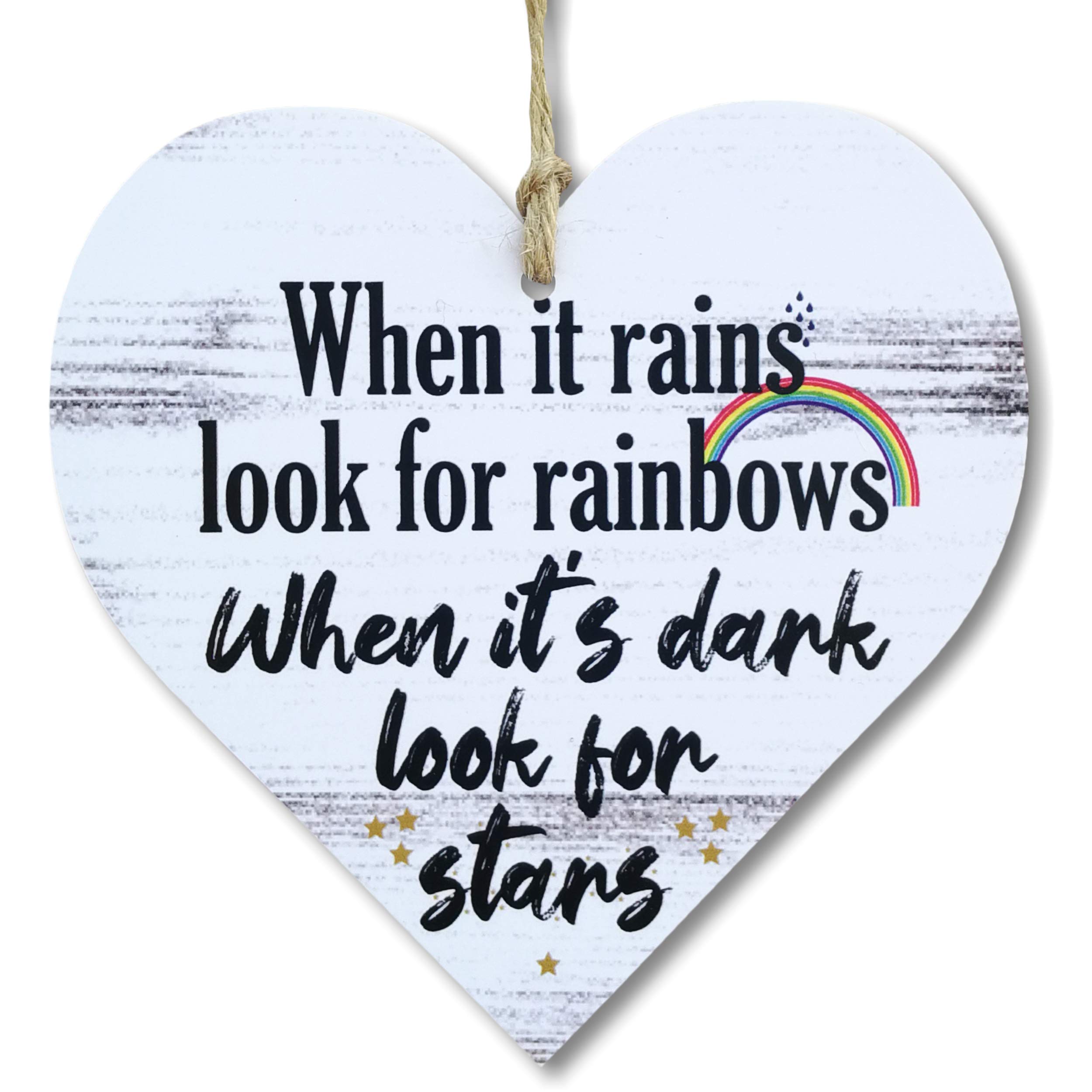 CARISPIBET When it rains look for rainbows Home signs house decorative plaques cute and inspirational wall signs for your house décor 5"x 5"