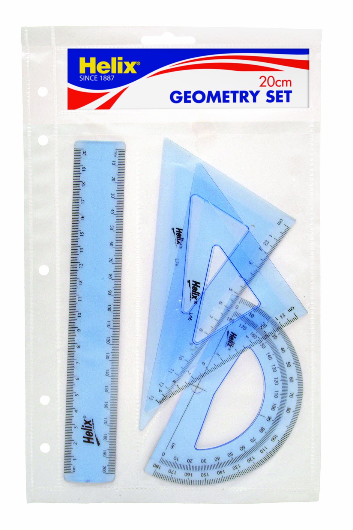 Helix 20cm Geometry Set, Blue