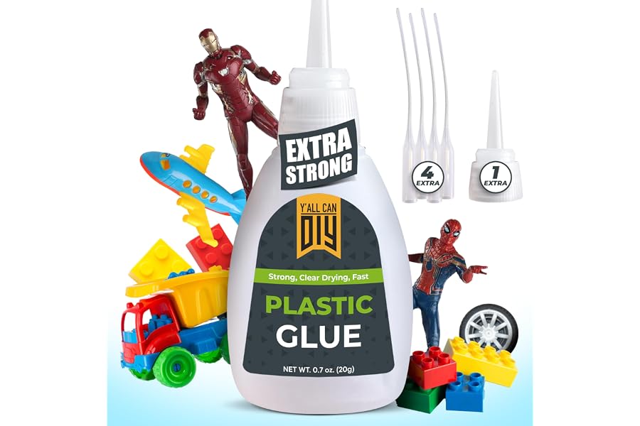 Plastic Glue for Models, Miniatures, Legos, PLA, 3D Printing Repair. Fast Setting Heavy Duty Strong Super Glue for Plastic 20g