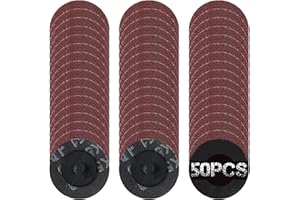 SPEEDWOX 50Pcs 2" 60 Grit Roll Lock Quick Change Discs Aluminum Oxide Coated Die Grinder Accessories Aluminum Oxide Sandpaper