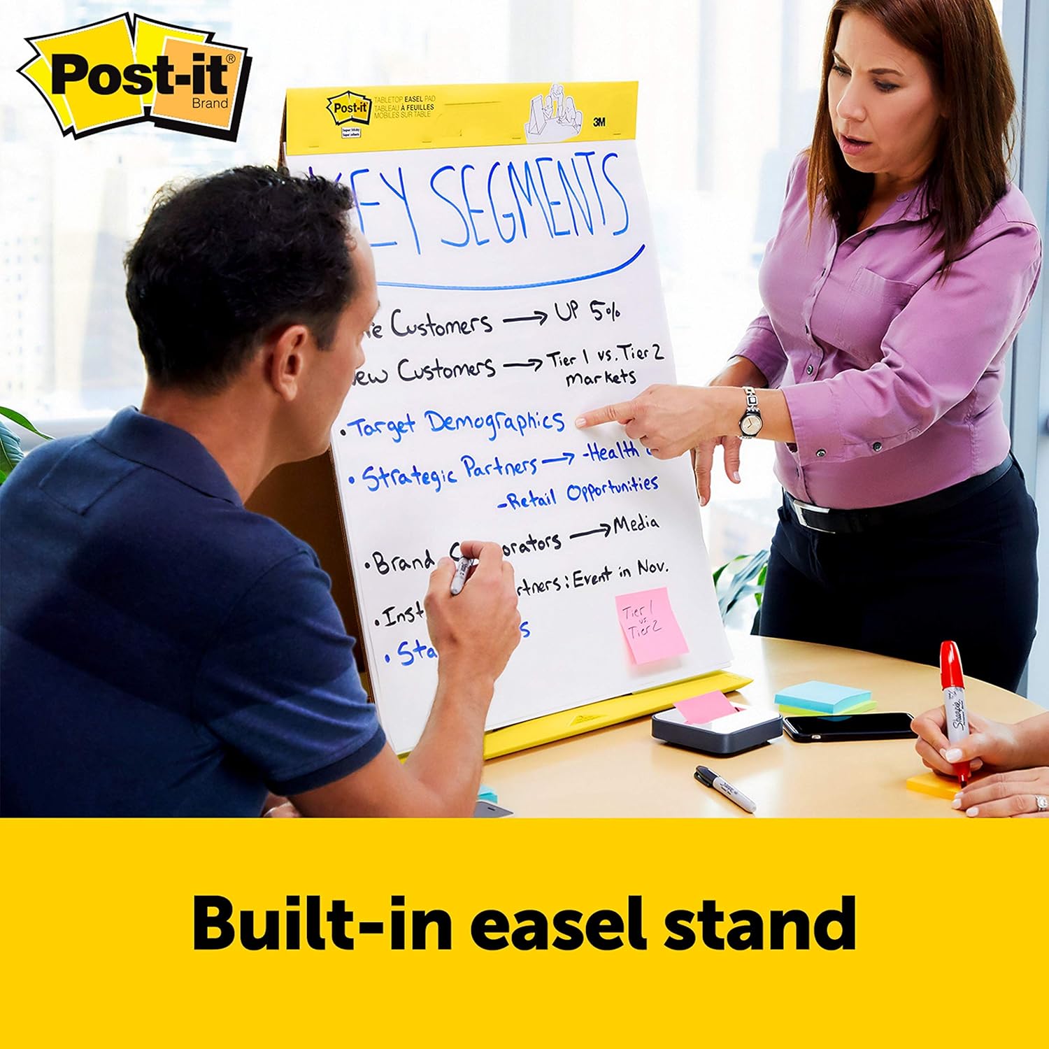 Post-it Super Sticky Portable Tabletop Easel Pad, Great for Virtual Teachers and Students, 20x23 Inches, 20 Sheets, Pad, 2 Pads (563 VAD 2PK) : Office Products