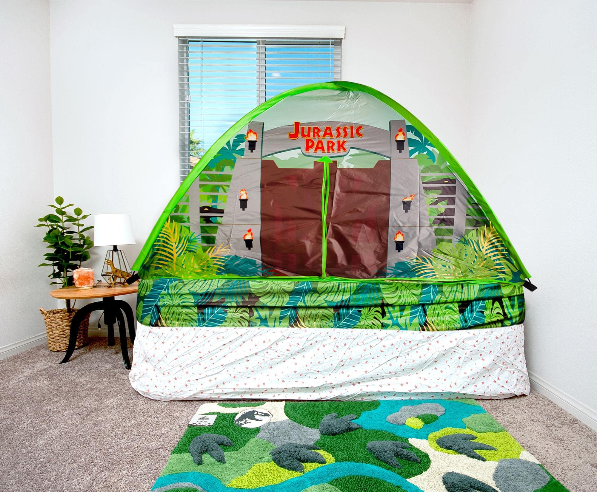 Ukonic Jurassic Park Gates Indoor Bed Tent Pop-Up Canopy | 72 x 36 x 41 Inches