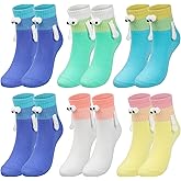 JarThenaAMCS 6 Pairs Holding Hands Socks Magnetic Hand in Hand Socks Funny Cute Socks for Women Men Friend Bestie Holiday Birthday Party Favors
