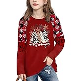 Boys Girls Christmas Shirts Kids Christmas Plaid Leopard Tree Print Shirt Blouse Toddler Long Sleeve Holiday Shirt Tops 5-14y