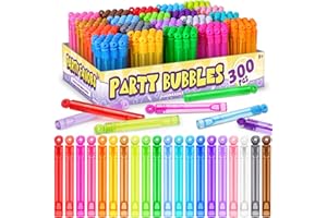 Birthday Party Favors Toys for Kids Child, 300 Pcs 20 Colors Mini Bubble Wands Assortment, Christmas Stuffers, Wedding Celebration,Thanksgiving New Year, Bath Time, Summer Outdoor Gifts for Girls Boys