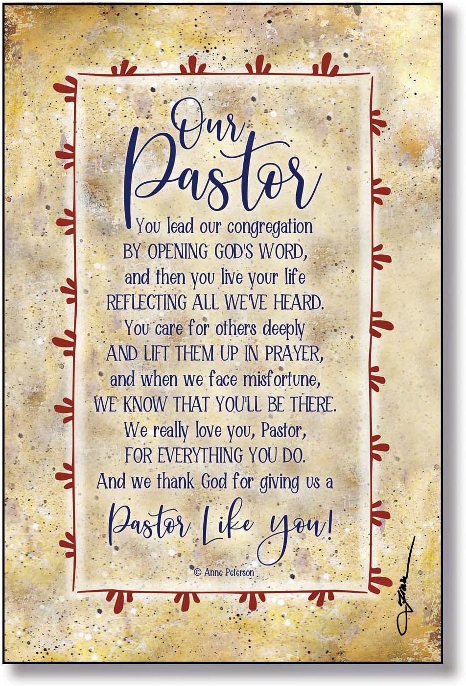 Pastor Wood Plaque with Inspiring Quotes 6