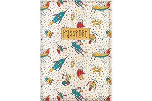 Quttie Passport Cover for Kids, Women and Men, Cute Travel Passport Holder (Cat Robot Pattern)