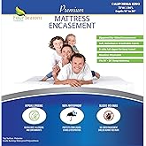 California King Mattress Protector Bedbug Waterproof Zippered Cover - Deep Pocket Fits up to 20" Depth - Hypoallergenic Premi