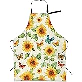 LYIXXIY Cooking Apron for Women and Men,Adjustable Chef Bib Apron with 2 Pockets, Water and Oil Resistant for Kitchen Use