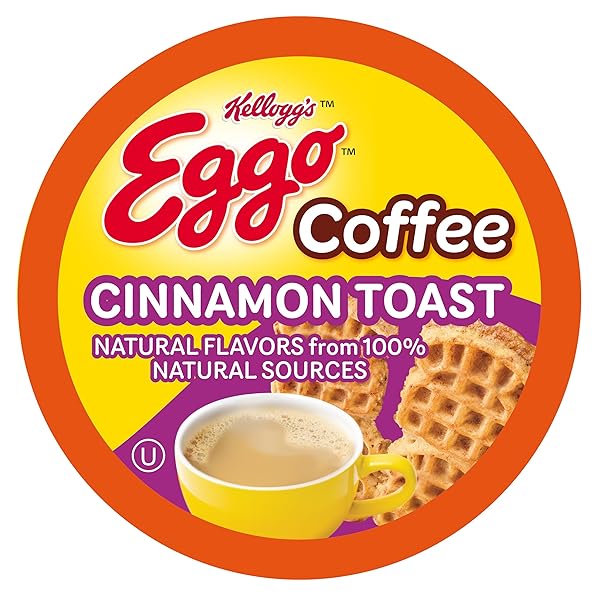 EGGO BEVERAGES CINNAMON TOAST WAFFLE FLAVORED COFFEE PODS FOR KEURIG K CUP BREWERS, FAIR TRADE CERTIFIED, 40 COUNT – WARM AND COZY CINNAMON