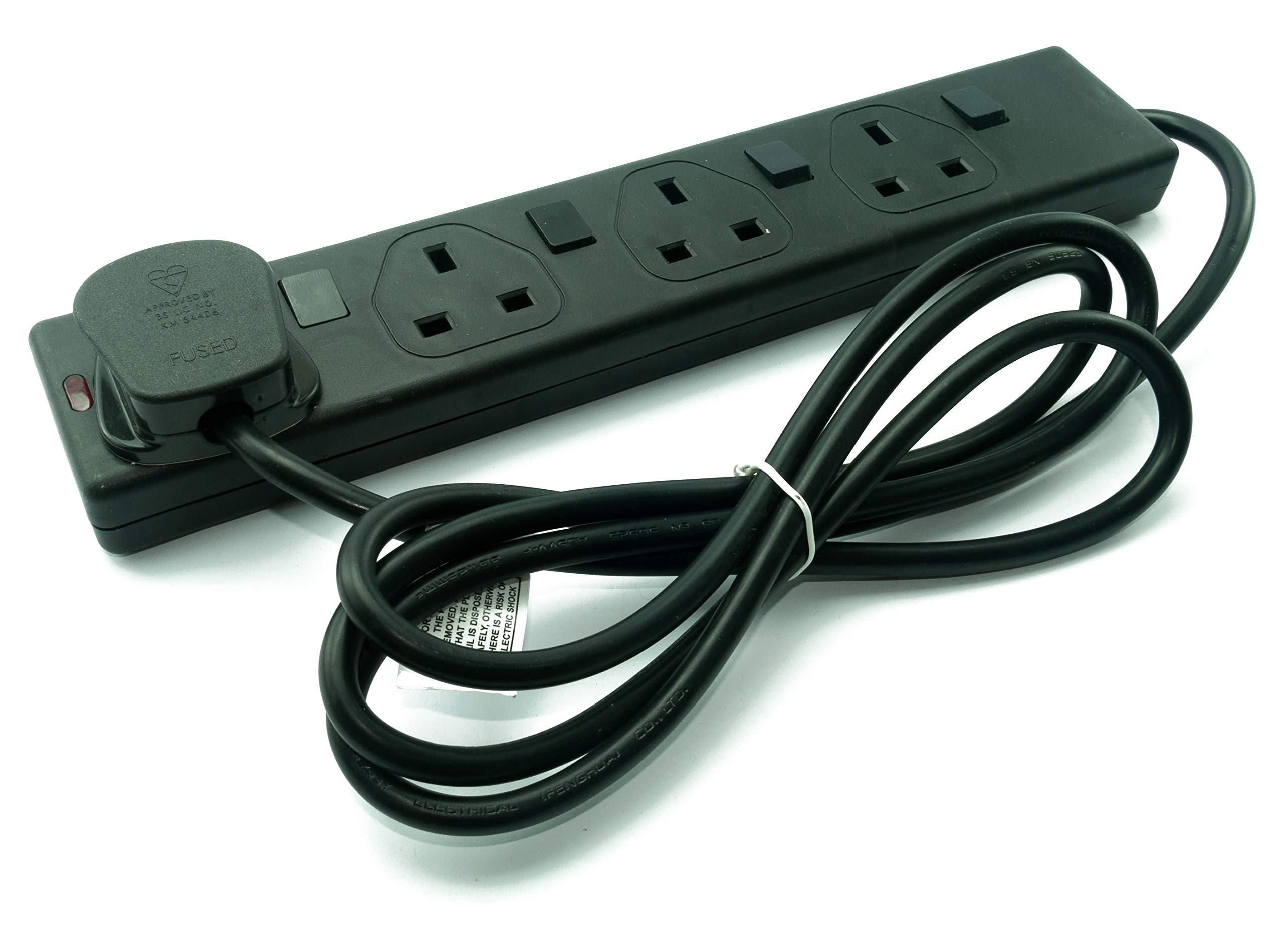 Pro Elec PEL00039 4 Gang Individually Switched Extension Lead 5m, Black