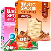 Magic Spoon High Protein Pastries - Strawberry &amp; Cinnamon - 2 Boxes, 11g | 8 pastries total, 6g fiber, 5g net carbs, 3g sugar, gluten free, grain free, keto friendly protein snacks