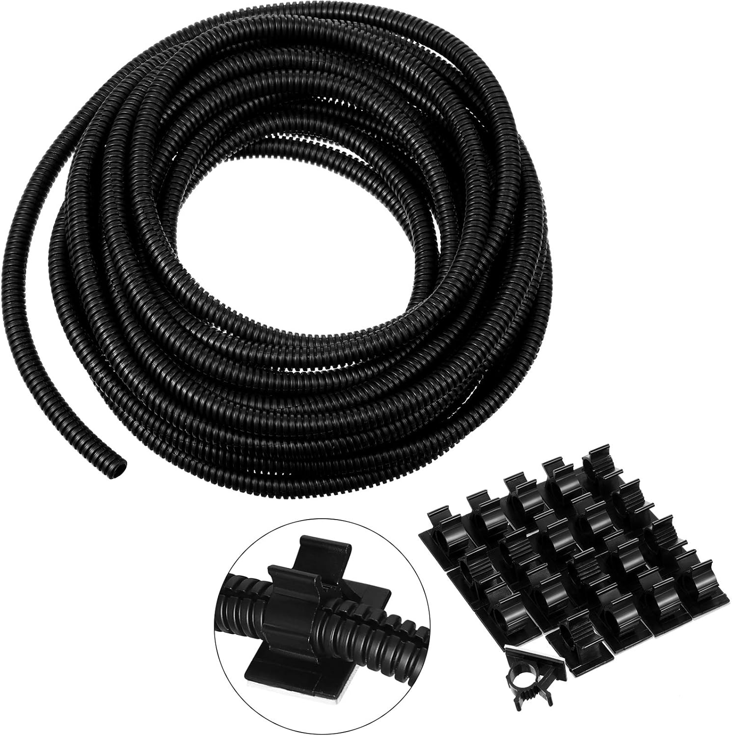 26 Feet 1/4 Inch Bellows Split Tubing Conduit Wire Loom