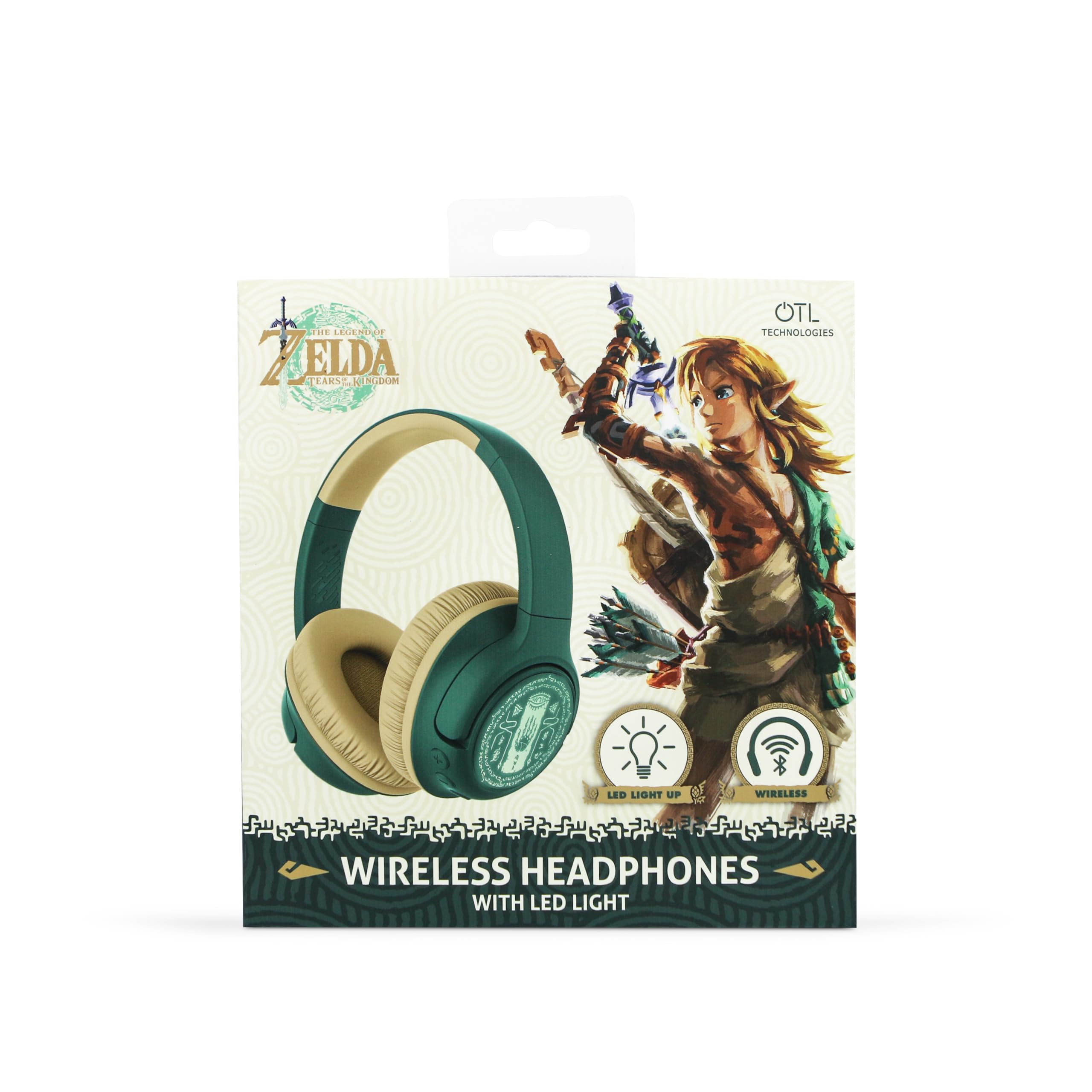 OTL Technologies ZD1143 Legend of Zelda LED Light Up Foldable Wireless Headphones Green