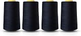 Realm Overlocking Sewing Thread Polyester 5000yd Cone Navy White Black 4pk